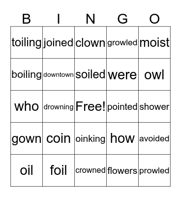 ow/oi bingo Card