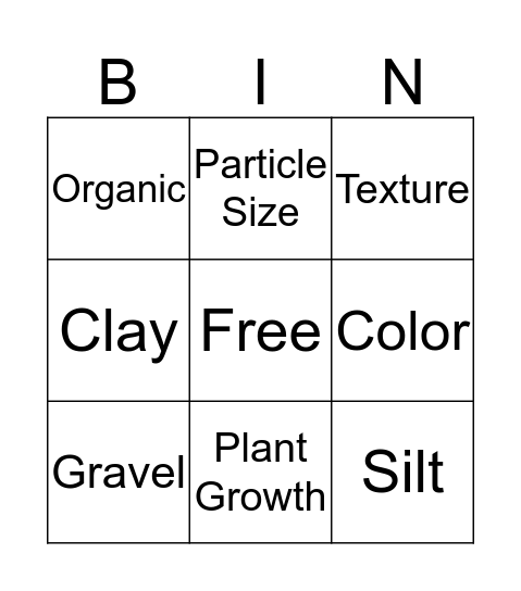 Soil Bingo Card