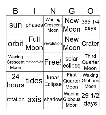 Chapter 4! Bingo Card