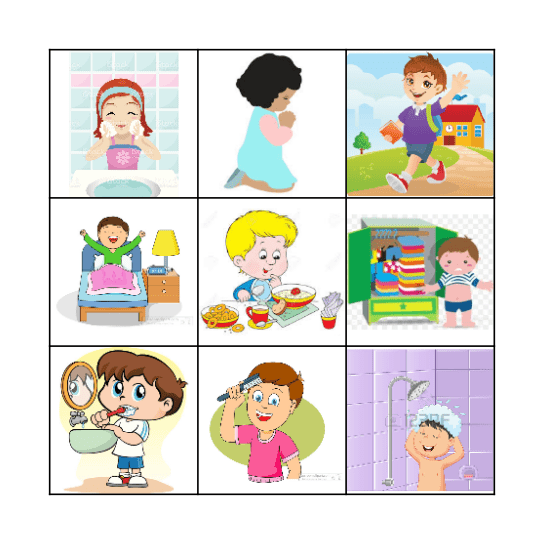 Bingo: Mi Rutina Diaria Bingo Card