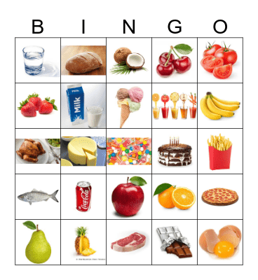 Food and Drinks Bingo Card
