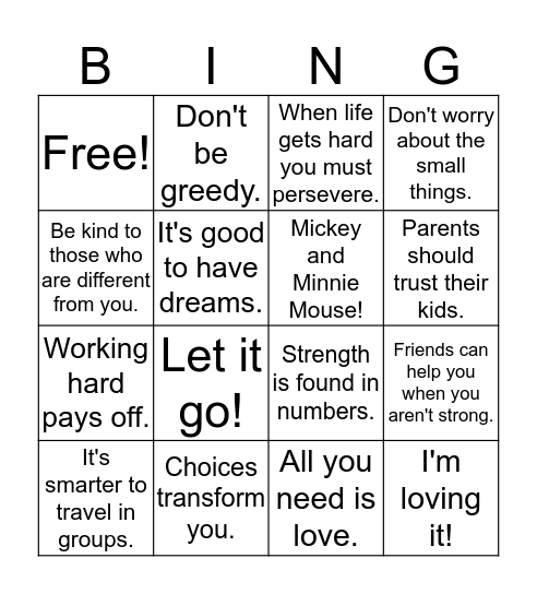 THEME Bingo Card