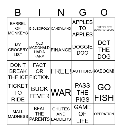 MUNZEE Bingo Card