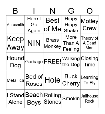 "ROCK OUR SERVICE" Bingo Card