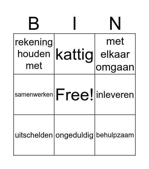 Thema 3 Bingo Card