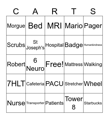 TRANSPORT BINGO Card