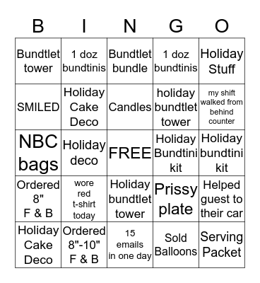 Christmas BINGO Card Bingo Card