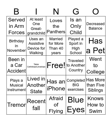 Get to Know You Bingo Card