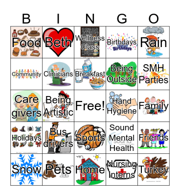 Sound Mental Health Gratitude Bingo Card