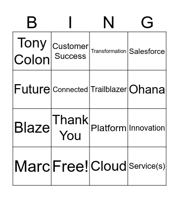 Success Cloud Bingo Card