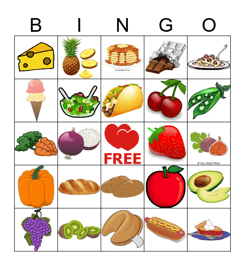 2nd Harvest Bingo Card