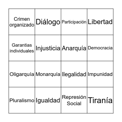 ÉTICA I Bingo Card