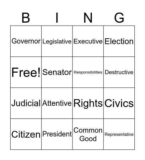 BINGO  Bingo Card