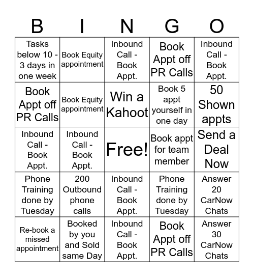 Internet BINGO Card