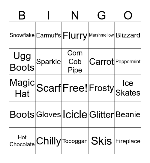 Winter Wonderland Bingo Card