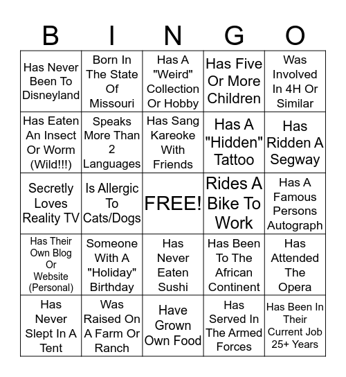 Growth Group Bingo Card