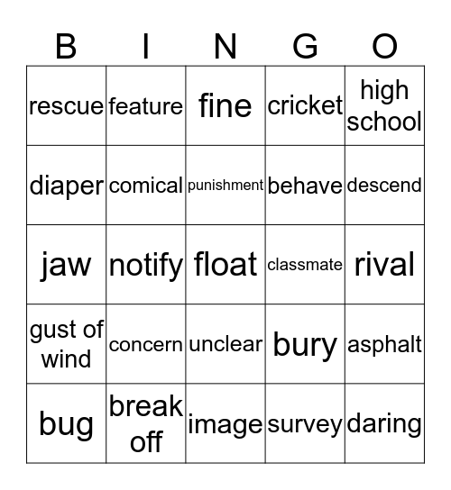 4KB Chapter 2.3+2.4 Bingo Card