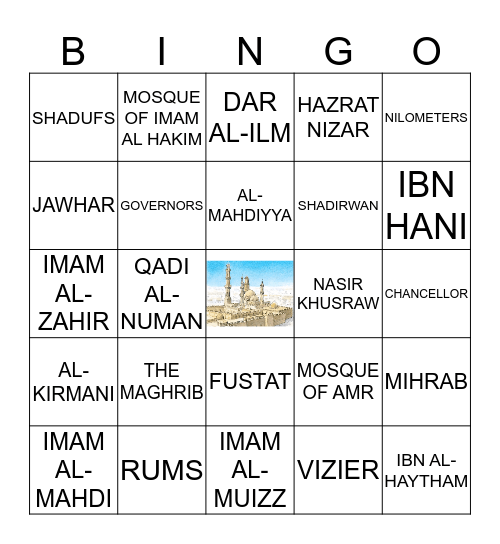 Fatimid Bingo Card