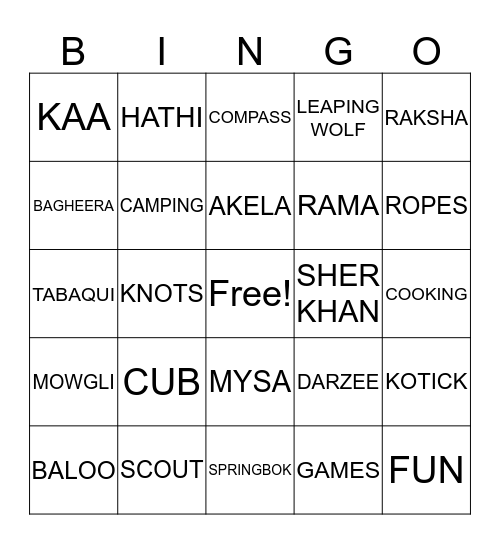 ROBIN HILLS BINGO Card