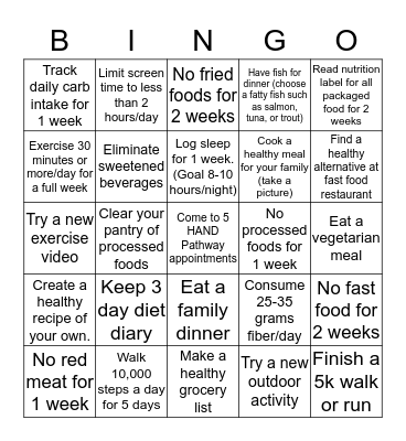 HAND Pathway  Bingo Card