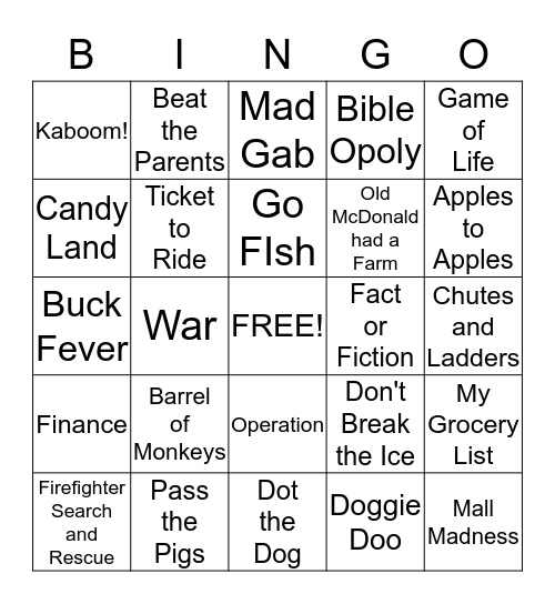 MUNZEE Bingo Card