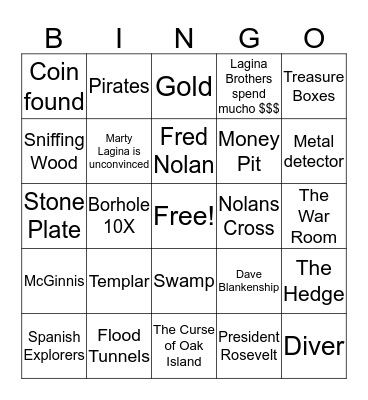 Oak Motherfucking Island Bingo Card
