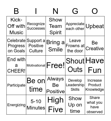 HOOPLA HUDDLE Bingo Card
