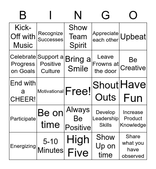 HOOPLA HUDDLE Bingo Card