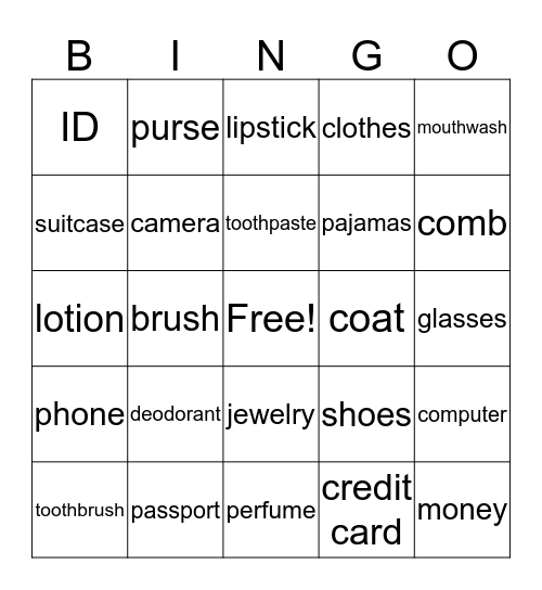 A Trip to Paris Bingo Card