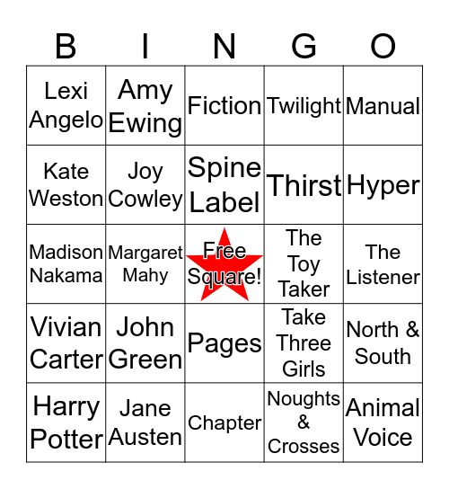 Library Bingo Card