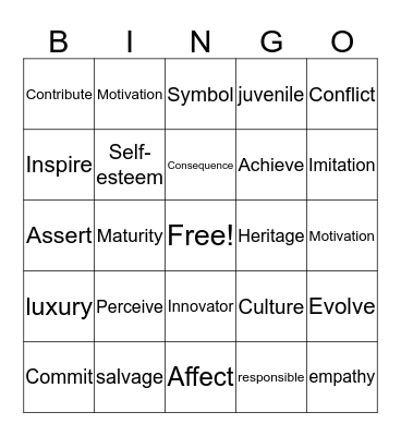 Edge Cluster 2 Unit 2 Bingo Card