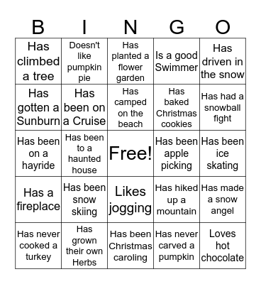 HUMAN BINGO Card