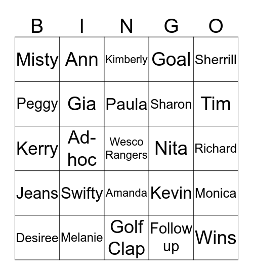 Sales Bingo Card