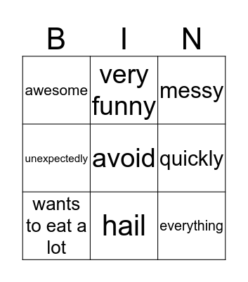 Bingo 5.4 Bingo Card