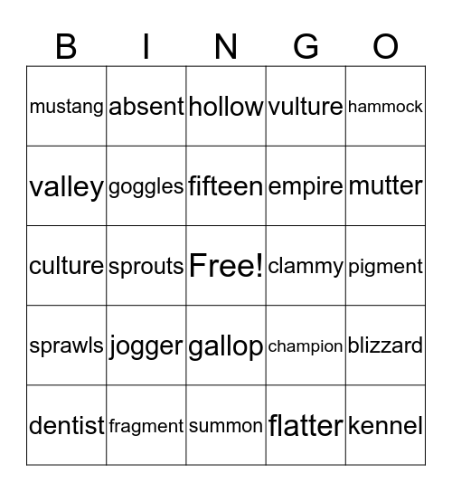 Unit 2 Week 5 Bingo Card