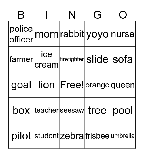 Family 1 Units 3 and 4 Bingo Card