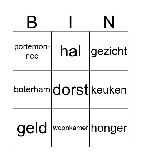 Het verhaal van Sam Bingo Card