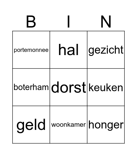 Het verhaal van Sam Bingo Card