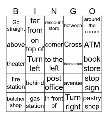 Around the city Bingo Card