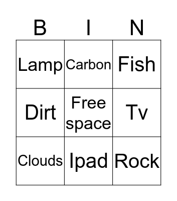 Three states of matter Bingo Card