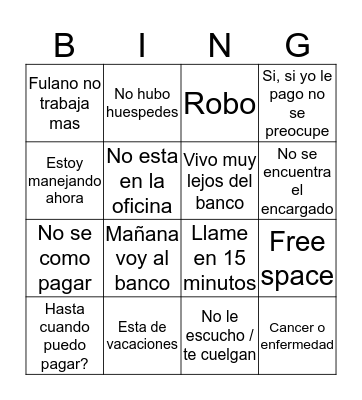 Power Hour  Bingo Card