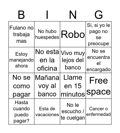 Power Hour  Bingo Card