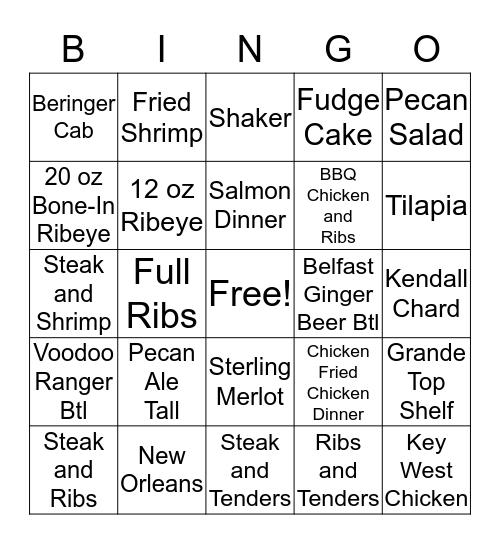 Cheddars Bingo Card