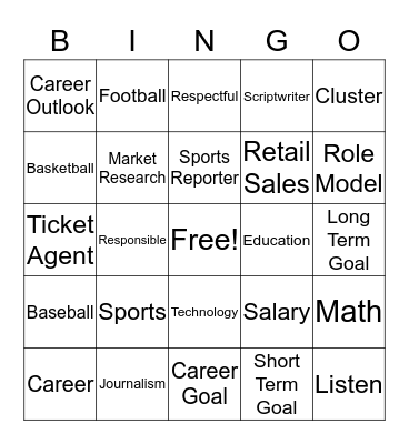 Career Bingo Card