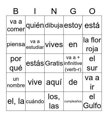 Loteria 1-2 Bingo Card
