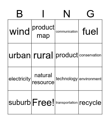 Unit 3 Review Bingo Card