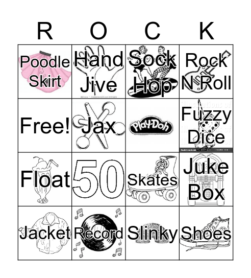 50's BINGO Card