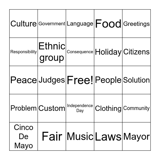 Bingo Card