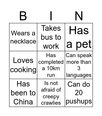 Play Bingo! Bingo Card