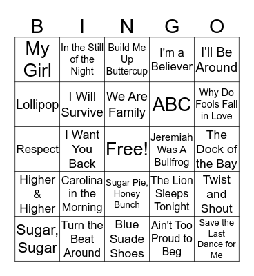MUSIC Bingo Card